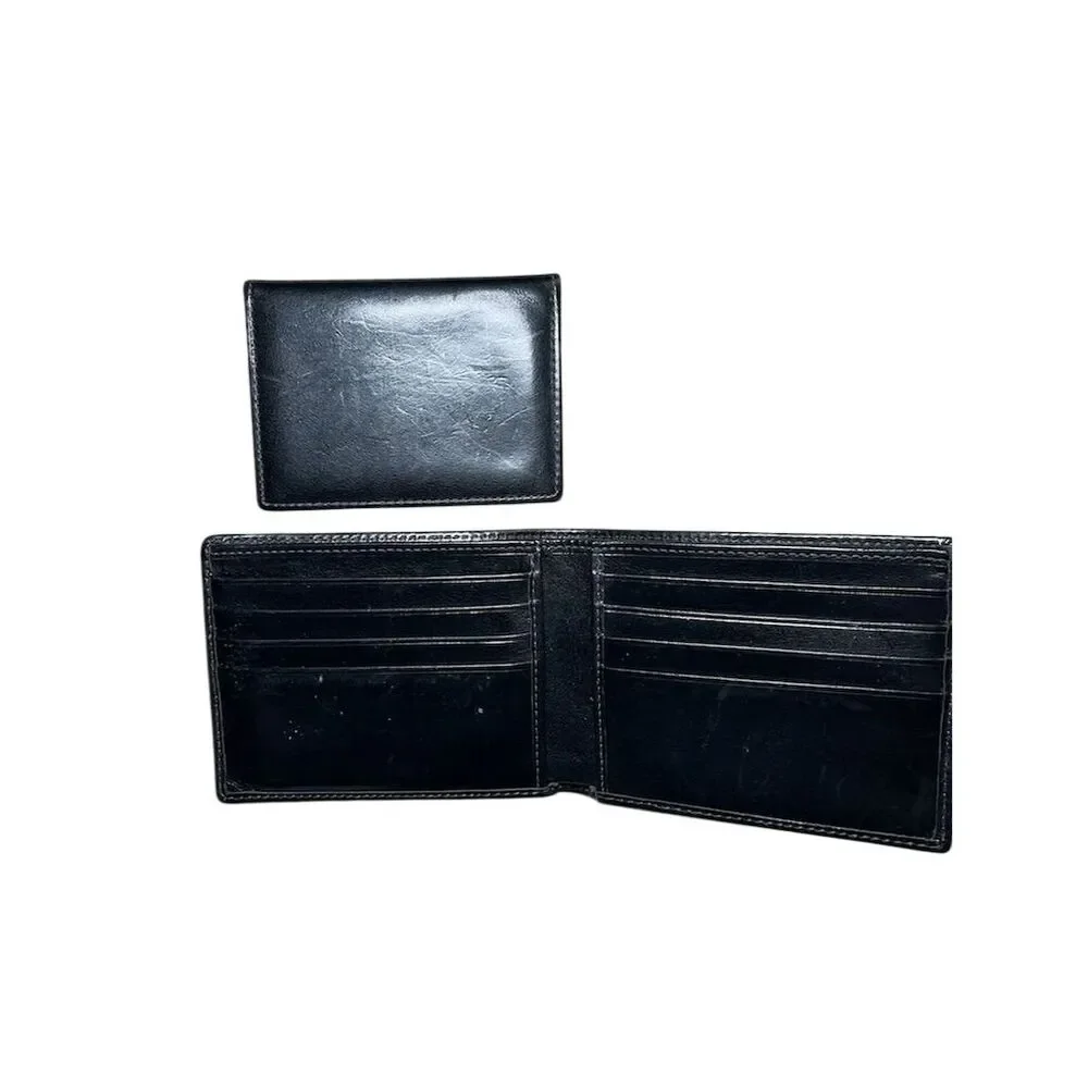 Coach Men's Black Slim Fold Wallet with Logo Accents in One Size